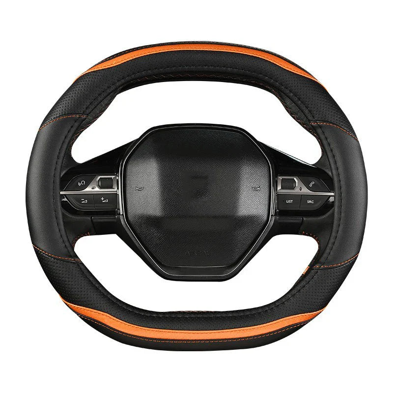 Peugeot 3008/4008/5008 Carbon Fiber & PU Leather Steering Wheel Cover — Car Interior Accessory
