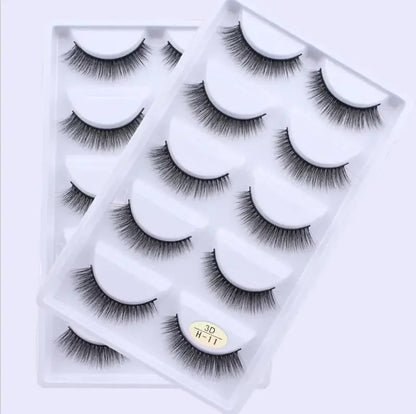 5 Pairs 3D Real Mink False Eyelashes – Soft Natural Look Eyelash Extensions for Makeup & Daily Wear