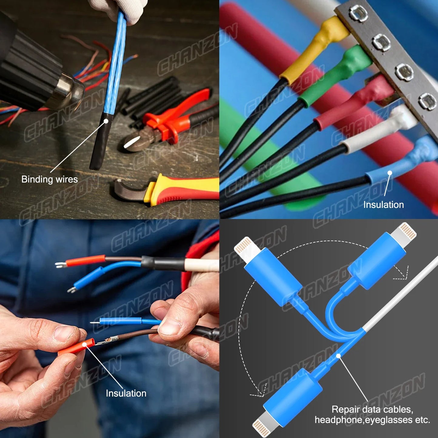 1.22M-2.5M Heat Shrink Tube with Glue – 4:1 Double Wall Adhesive Lined, Waterproof Marine Grade Shrinking Wrap for Wire