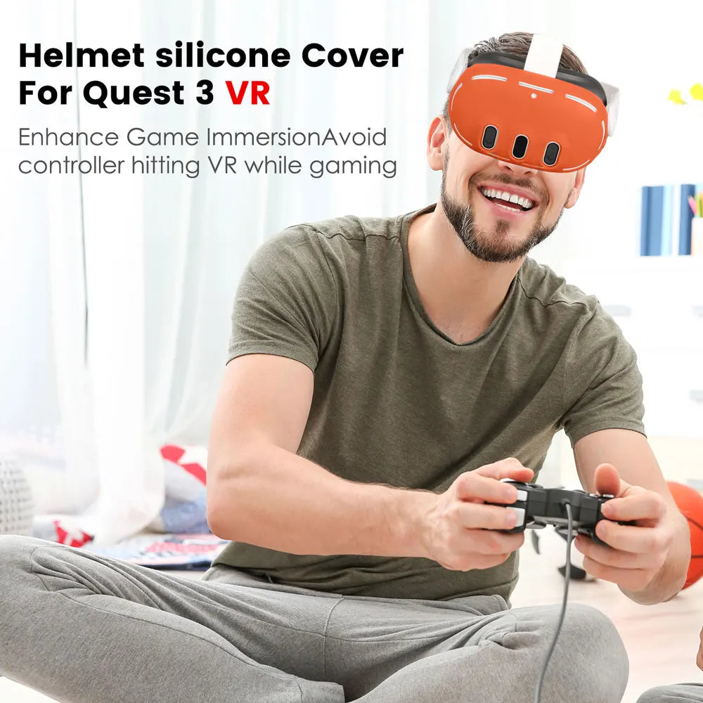Silicone Protective Cover Set for Meta Quest 3 — VR Headset, Controller Grip, Lens Cap & Face Cover Accessories