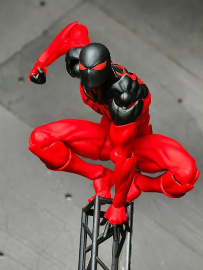 Mess Toys Scarlet Spider Action Figure – Kaine Parker Black Suit Symbiote Anime Collectible Toy Gift