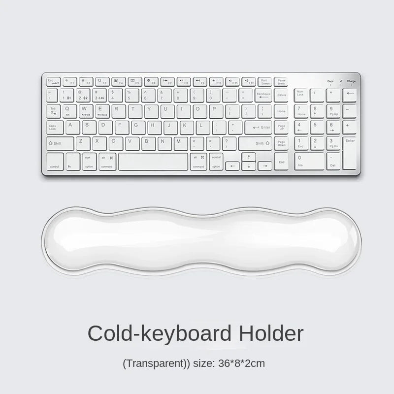 Ergonomic Mouse Pad with Wrist Rest – Anti-Slip Silicone Transparent Keyboard & Mouse Support Pad for Office & Gaming Desk Comfort