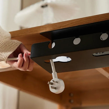 Under-Desk Cable Management Tray with Clamp – Sturdy, Spacious Power Strip and Cord Holder, No Drilling Required