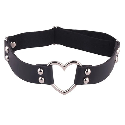 Sexy Elastic Heart Harness Garter Belt – Fashion Goth Bondage Leather Thigh Lingerie for Stockings