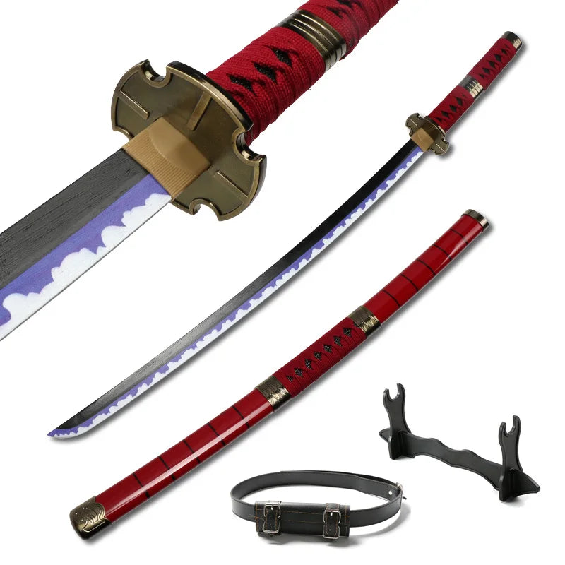 3-Piece Roronoa Zoro Katana Set – 104cm Handmade Anime Cosplay Swords (Shusui, Enma, Kitetsu) with Free Holder & Belt
