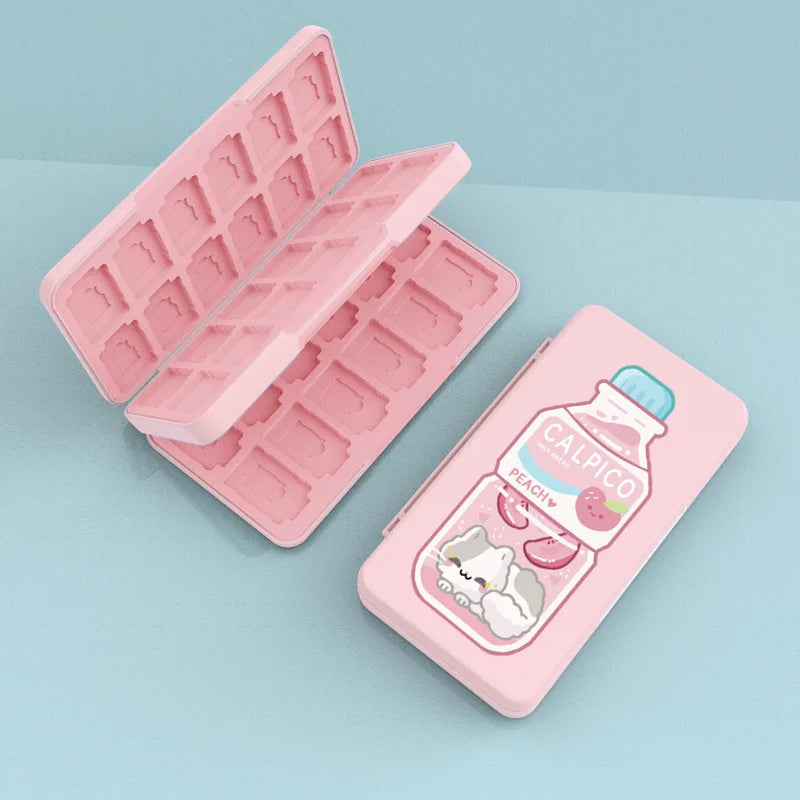 48-in-1 Nintendo Switch OLED Lite Accessories Set – Pink Game Card Case & SD Card Storage Box
