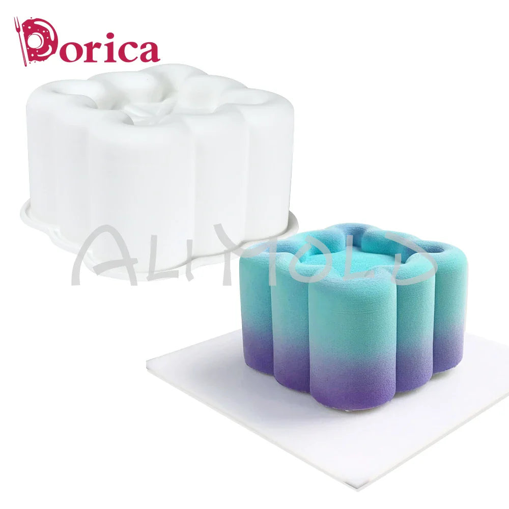 Dorica Silicone Baking Mold — Round, Heart, Star & Square Bento Cake, Chocolate, Mousse, Soap & Candle Moulds for Kitchen Bakeware