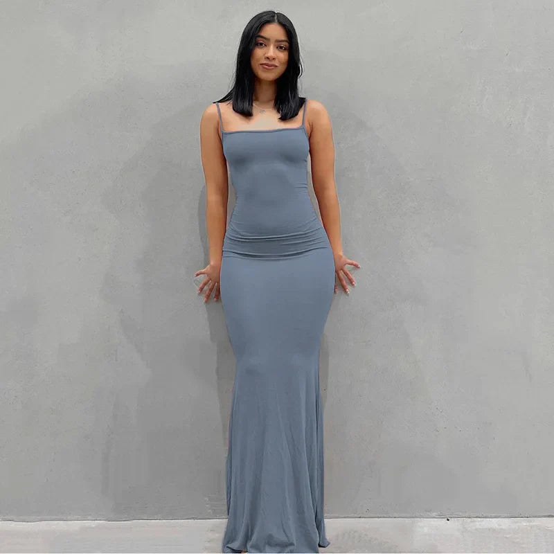 Satin Slip Maxi Dress: Sleeveless Backless Y2K Summer Bodycon - Elegant Sexy Outfits for Ladies Birthday Party Club Sundress