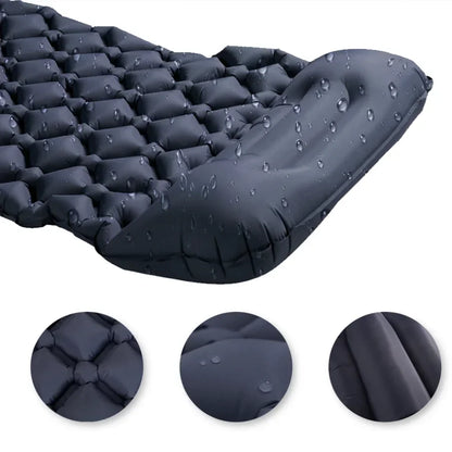 Outdoor Sleeping Pad - Camping Inflatable Mattress with Pillows - Ultralight Travel Mat for Hiking and Trekking