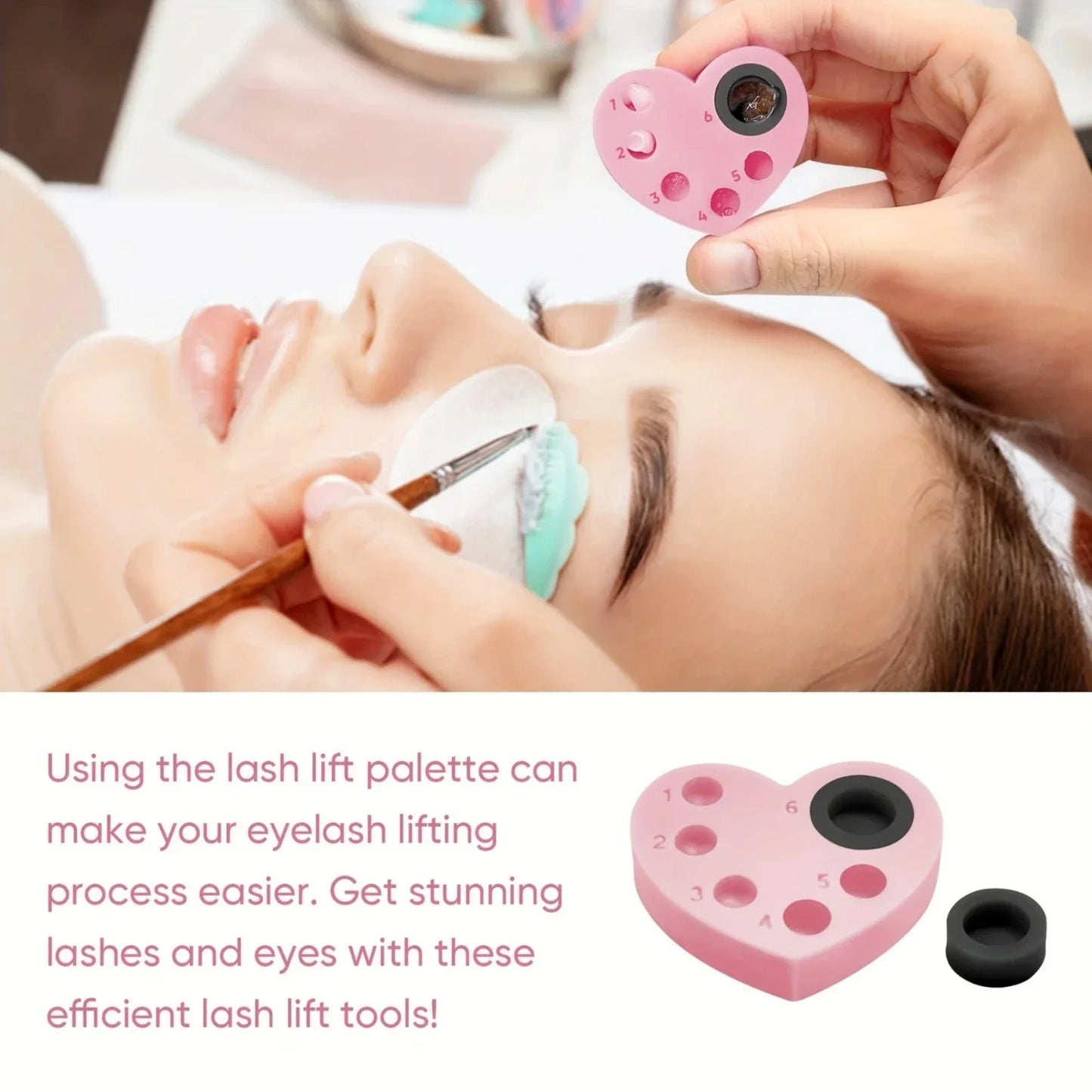 Libeauty Mini Silicone Palette – 6-Function Tray for Lash Lift, Tint, Brow Lamination & Eyelash Perm Makeup Tools