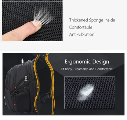 Swiss Multifunctional 17 Inch Laptop Backpack – Durable Travel Bag with USB Charging Port, Water-Resistant College Bookbag