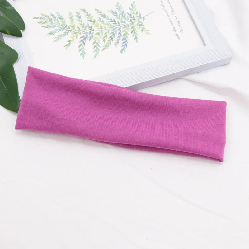 Elastic Cotton Fashion Headband – Unisex Stretch Hair Band for Yoga, Running, Fitness & Makeup Hair Accessories