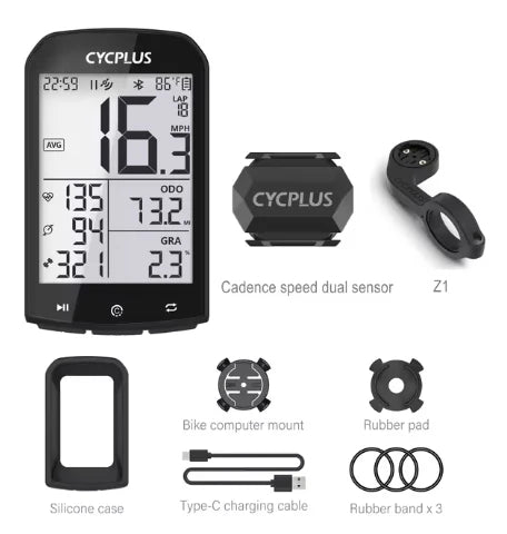 CYCPLUS M1 GPS Bicycle Computer - Bluetooth 5.0 & ANT+ Cycling Speedometer | Speed Meter Compatible with Garmin Zwift | Bike Accessories