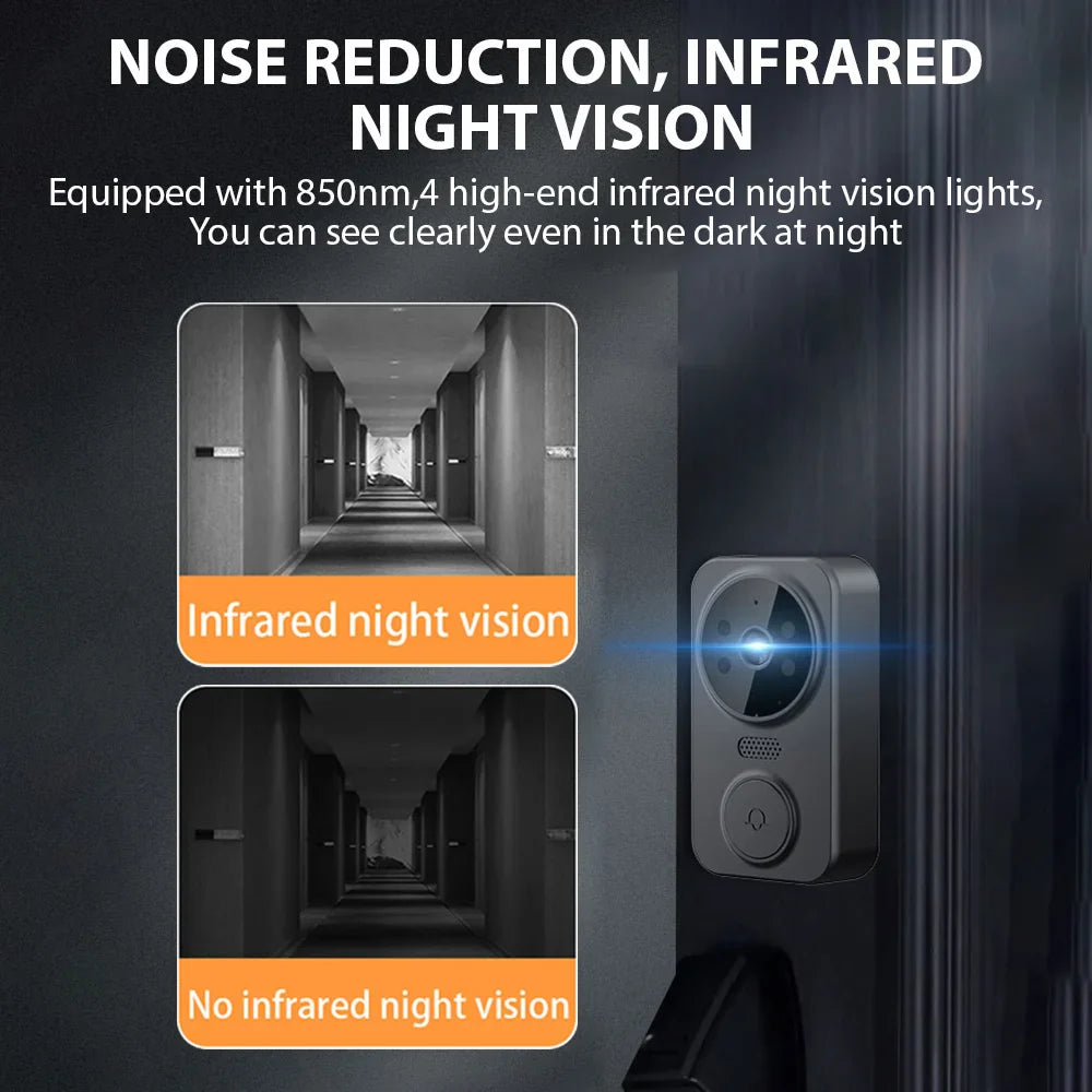 4.3" IPS Wireless Video Doorbell — 2.4G Smart Intercom with HD Screen, Two-Way Communication, and Video Monitoring