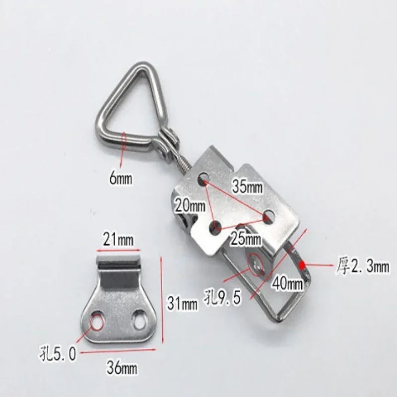 SUS 304 Stainless Steel Adjustable Locking Spring Loaded Toggle Latch | Durable Case, Box, Chest, and Trunk Hasp Catch