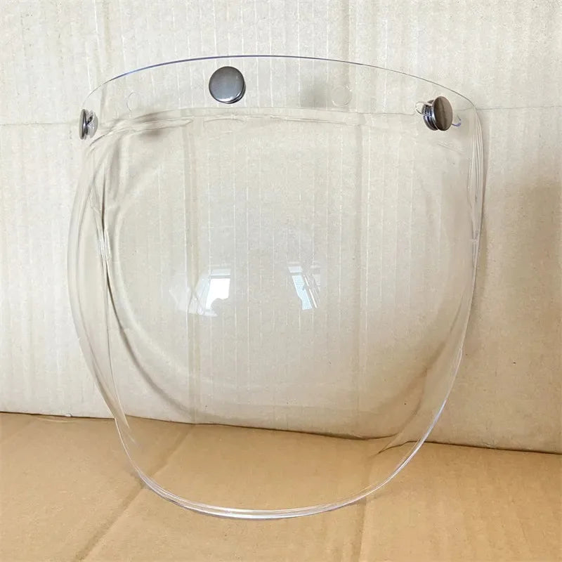 Open Face 3/4 Motorcycle Helmet Visor — Flip-Up Bubble PC Lens Windshield Shield for Casco Moto