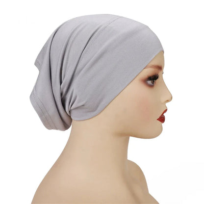 Cotton Modal Inner Hijab Undercap – Soft Stretch Muslim Turban, Islamic Underscarf Bonnet & Tube Cap for Women