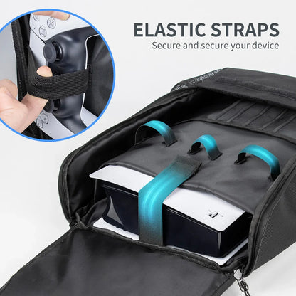 PS5 Pro & Slim Gaming Backpack — Large-Capacity Protective Travel Case for Console & Accessories