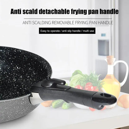 Universal Detachable Ergonomic Handle - 3-Piece Kitchen Cookware Set, Removable Hand Grip for Pots and Pans, Tableware Accessories