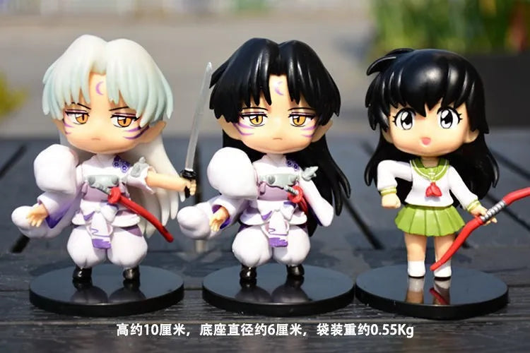 New Inuyasha Anime Figure Set – Higurashi, Kagome, Miroku & Sesshoumaru Q-Version PVC Action Dolls, Toys & Gifts for Kids