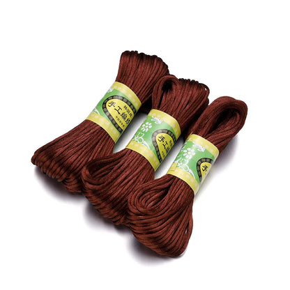 20m/Lot Chinese Knotting Silk Macrame Cord – 1.5mm & 2mm Nylon Black Satin Beading & Shamballa Thread