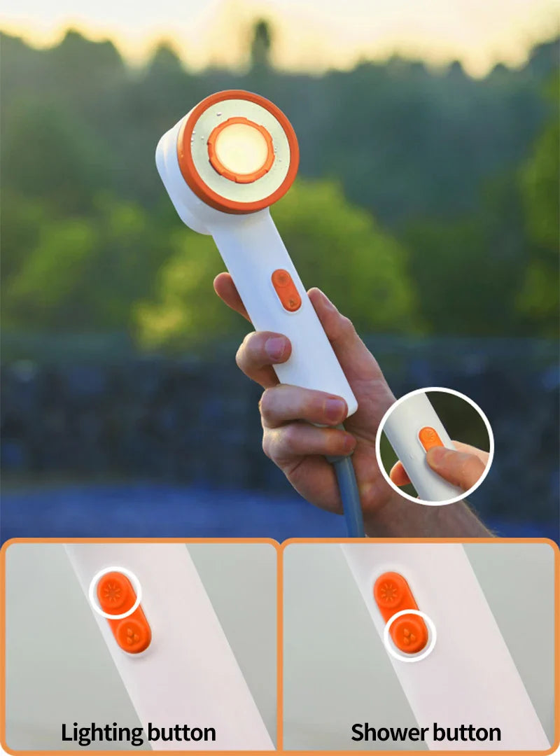Portable Electric Outdoor Shower – 2500mAh USB Rechargeable Waterproof Showerhead for Camping & Car Wash