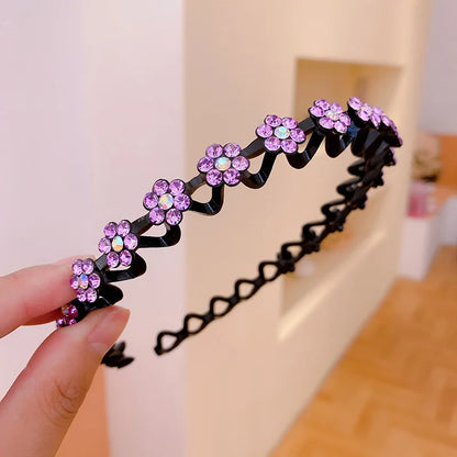 New Non-slip Rhinestone Headbands – Solid Wave Hairbands for Women & Girls, Bezel Fashion Hair Hoop, Boutique Hair Accessories