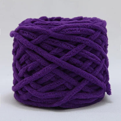 100g Chenille Knitting Yarn – Soft Thick Cotton Ice Strip Wool for DIY Hand Knitting Scarves & Crafts