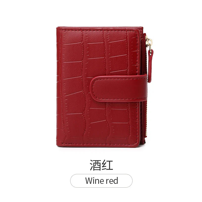 2024 New Minimalist Women’s Wallet — High-Quality PU Leather Short Coin Purse, Fashionable Double-Fold Zero Wallet Holder