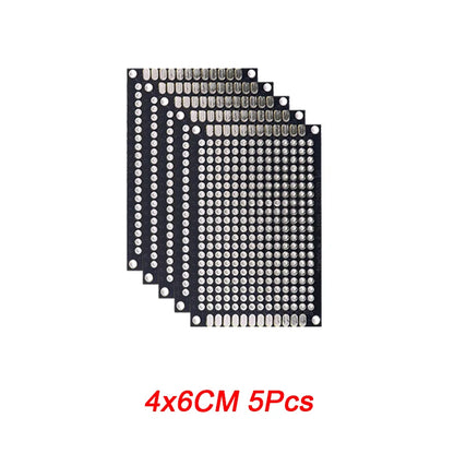 5/10PCS Double-Sided PCB Prototype Boards – Black DIY Circuit Boards 2x8 3x7 4x6 5x7 6x8 7x9cm for Electronics Projects
