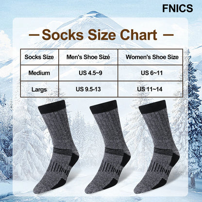 3 Pairs Merino Wool Crew Socks | Thermal Warmth for Men & Women, Ideal for Winter Work, Hiking, Running & Outdoor Sports