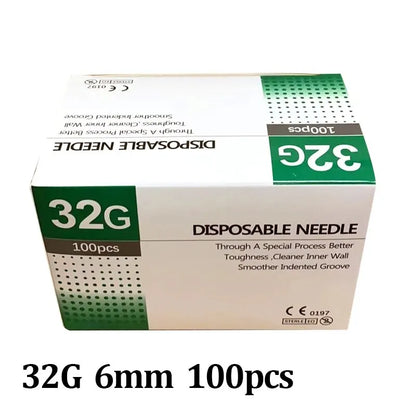 32G Disposable Syringes with Superfine 4/6/13mm Needles - Painless Teeth Irrigator & Eyelid Beauty Tool