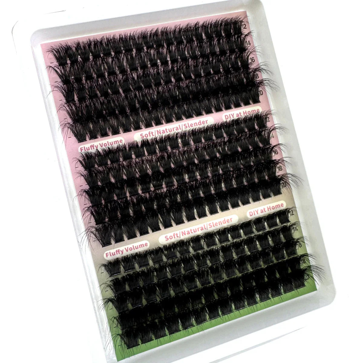 New 15 Rows DIY 5D Fluffy Lash Clusters – 60D–200D Wispy Thick Individual Eyelash Extensions 10–20mm Volume Lash Kit for Salon-Style Look