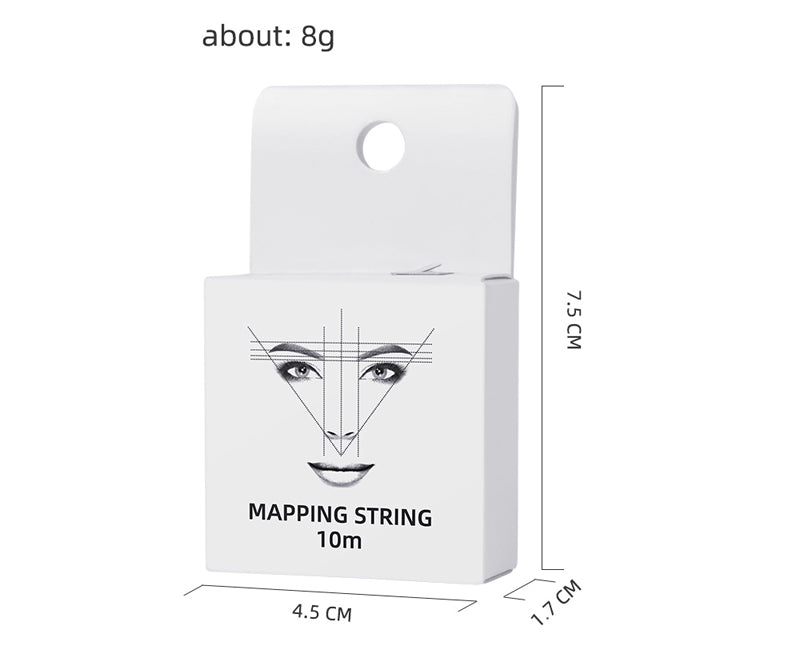 10m Pre-Inked Mapping String for Eyebrows – Microblading & PMU Marker Thread in Box for Tattoo Brow Mapping