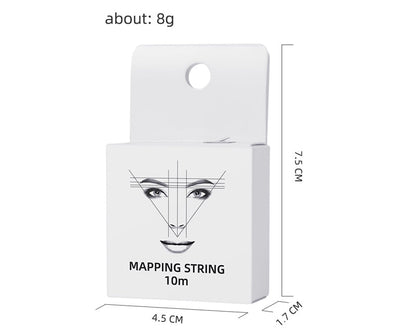 10m Pre-Inked Mapping String for Eyebrows – Microblading & PMU Marker Thread in Box for Tattoo Brow Mapping
