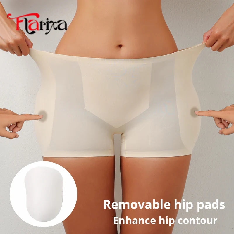 Flarixa Hip Pad Shapewear Panties – Butt Lifter & Tummy Control Ice Silk Modeling Shorts