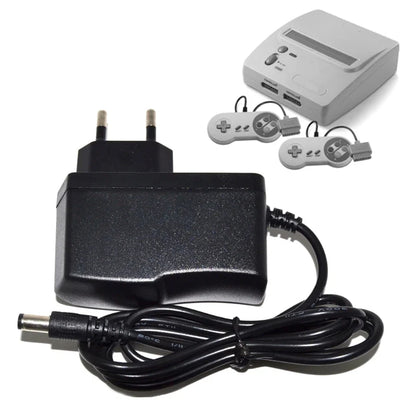 NES/SNES Universal Game Console Power Adapter — Anti-Lightning, Anti-Surge EU Plug Battery Supply Cord
