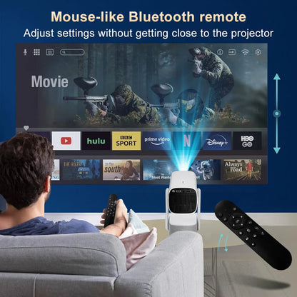 Salange K2 4K Smart Projector - Android 11, Built-in Battery, Bluetooth Speaker, WiFi, Auto Focus & Keystone, Outdoor Movie Ready