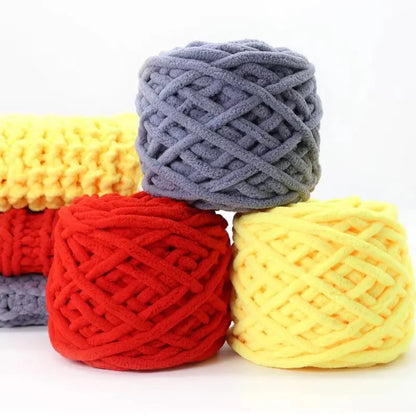 QJH Chunky Blanket Knitting Yarn | Luxury Thick Polyester Yarn for Throw Blankets & Pillows | Jumbo Weaving Crochet Craft | 100g/1Ball