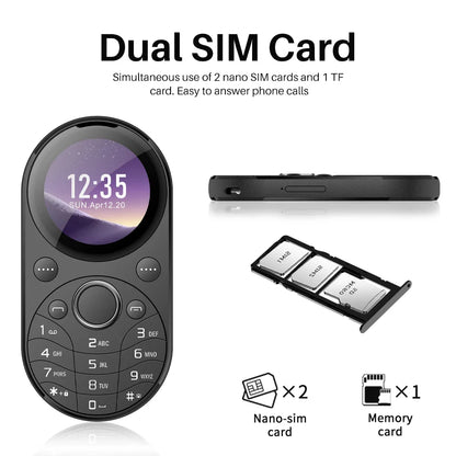 SERVO i15 Mini Oval Phone — Dual SIM GSM Mobile with 1.39" Screen, Speed Dial, Magic Voice, Blacklist, Vibration, FM Radio & Type-C