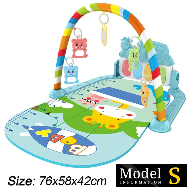 Baby Fitness Stand Music Play Gym – Newborn Piano Crawling Blanket & Pedal Activity Toy for Early Education (0-36 Months)