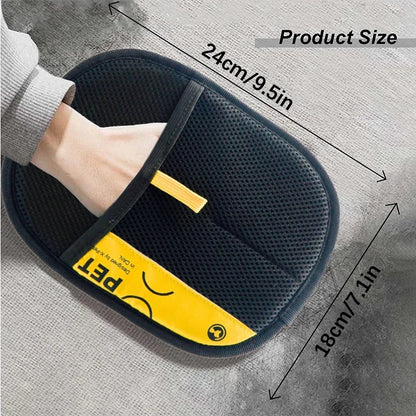 Pet Hair Remover Gloves for Cats & Dogs — Reusable Electrostatic Grooming Glove with 2-in-1 Lint Roller Brush, Safe & Washable