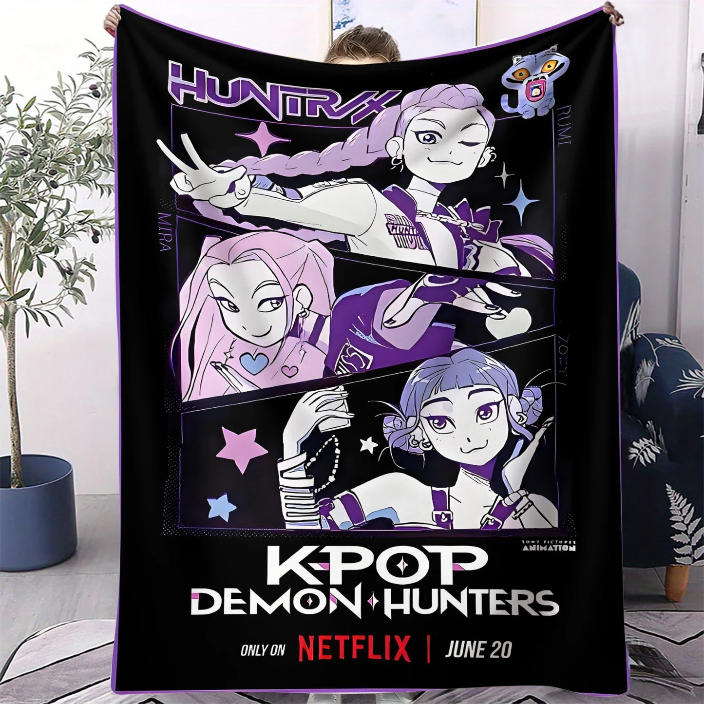 K-Pop Demon Hunters Flannel Blanket – 31 Styles Anime Throw for Home, Travel & Camping Fan Gift