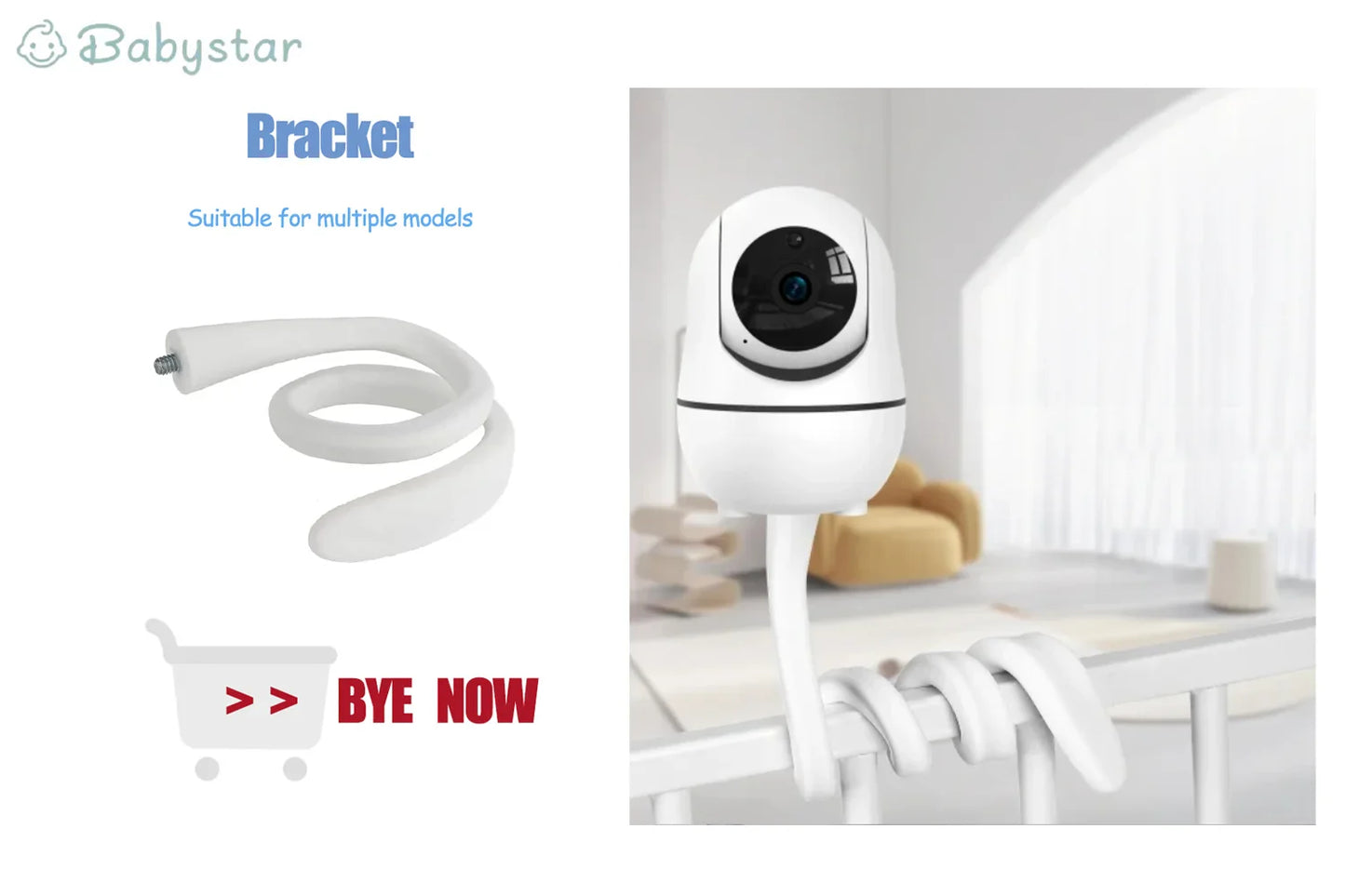 Babystar 5" Video Baby Monitor — Remote Pan-Tilt-Zoom Camera with Two-Way Audio, VOX Mode, and Lullabies