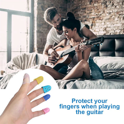 Guitar Fingertip Protectors — 10PCS Silicone Finger Guards, 5 Sizes