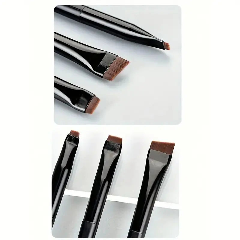 3-Piece Eyeliner & Eyebrow Brush Set — Ultra-Fine & Flat Tips for Precise, High-Quality Makeup Application