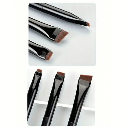 3-Piece Eyeliner & Eyebrow Brush Set — Ultra-Fine & Flat Tips for Precise, High-Quality Makeup Application