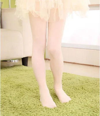 Girls’ Summer & Spring Candy Color Pantyhose – Ballet Dance Tights, Velvet Solid White Stockings for Kids