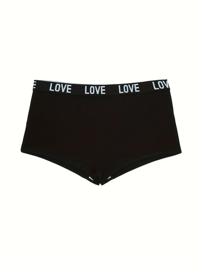 7 Pairs Women’s Lettered Waistband Briefs - Mixed Color Comfortable Sporty Casual Underwear Set