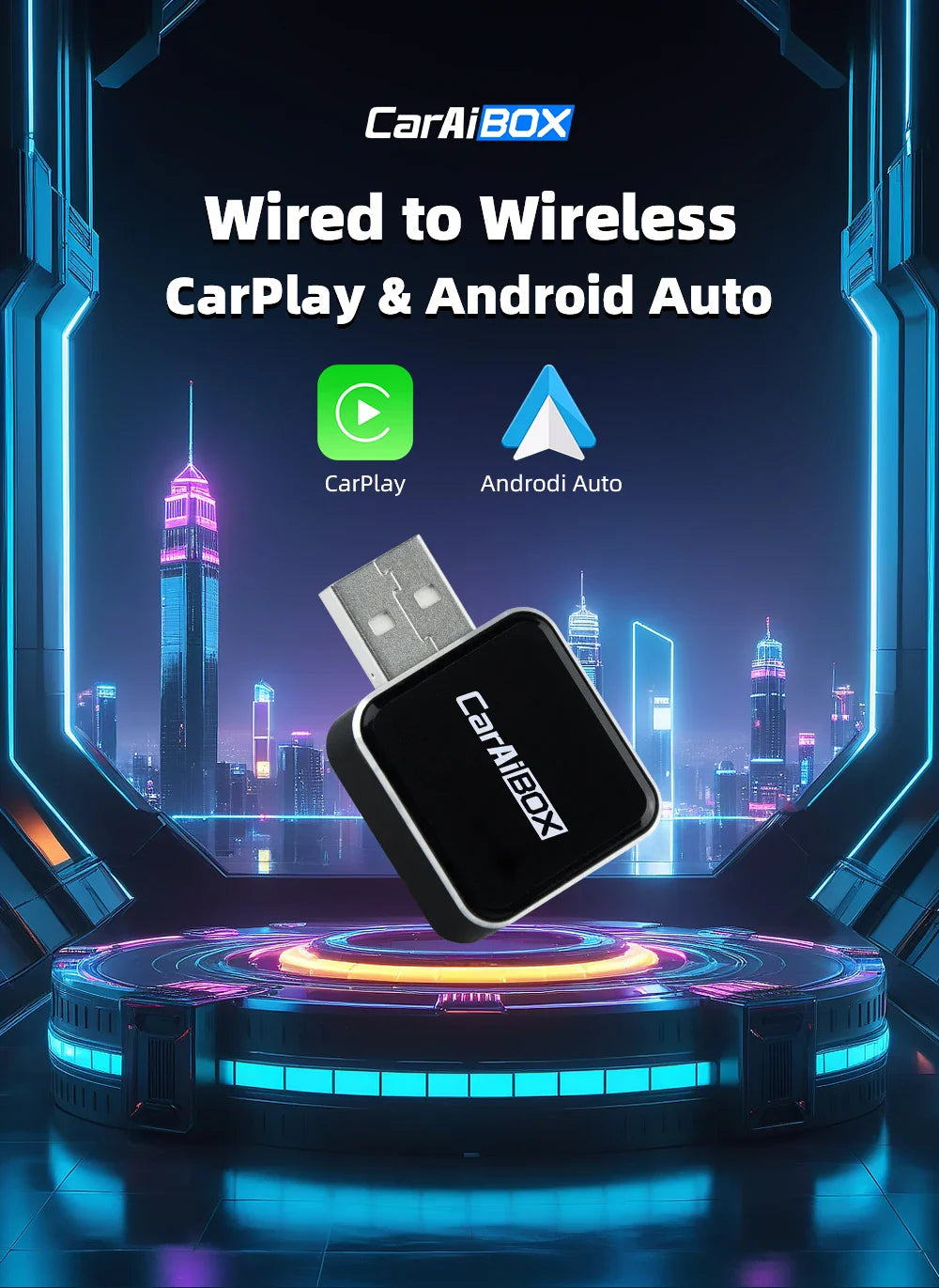 EKIY 2-in-1 Mini Wireless CarPlay & Android Auto Adapter for Cars with Wired Systems